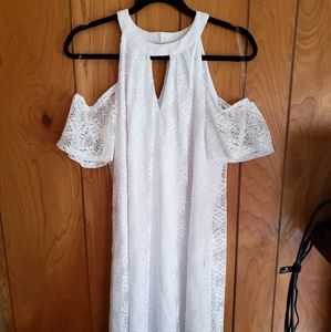 Off the Shoulder White Mini Dress